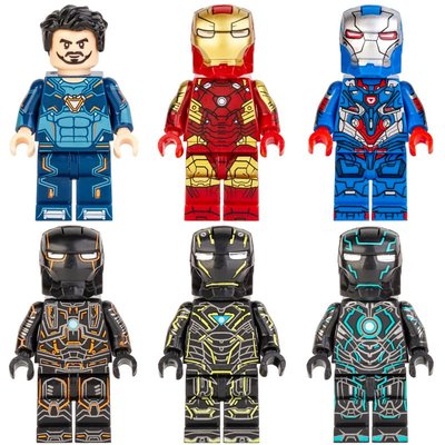 【積木班長】鋼鐵人 鋼鐵俠 東尼史塔克 戰爭機器 英雄 六款組 超英 HERO 人偶 /相容樂高LEGO積木