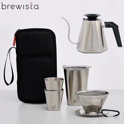 【熱賣下殺】Brewista B+系列旅咖套裝 不銹鋼手沖咖啡濾杯咖啡杯 細口壺800ml