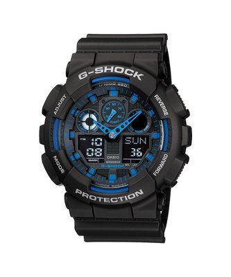 【CASIO G-SHOCK】GA-100-1A2 (出清價公司貨) 手錶耐衝擊、防水以及抗磁的設計和構造都非常出眾