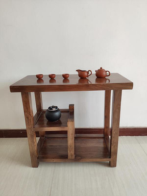 老榆木實木茶水客廳邊幾家用茶桌功夫茶水臺整裝小茶桌燒水