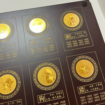 香港龍虎豹-24k純金12生肖紀念幣