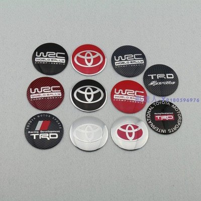 Toyota豐田TRD WRC汽車輪轂蓋中心標誌貼凱美瑞Camry 威馳YARIS花冠卡羅拉輪轂貼中心蓋貼標56mm