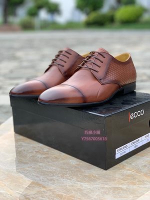 【巧緣小鋪】ECCO新款男士皮鞋男新款正裝皮鞋商務皮鞋男 023198 男皮鞋 棕色38-43