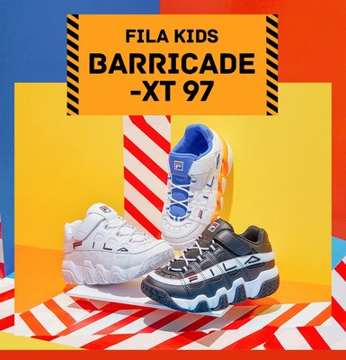 【Luxury】Fila Barricade XT 97 KIDS 大童款 魔鬼氈 籃球鞋 黑白藍橘 男童 女童 童鞋