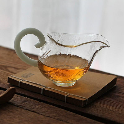 陶小店 高硼硅玻璃分茶器多彩玻璃把手茶海家用茶具 神燈公道杯bl