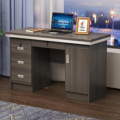 特賣-實木辦公電腦桌生態板免漆辦公室書桌老式1.2米桌長方形桌子老板 Rian