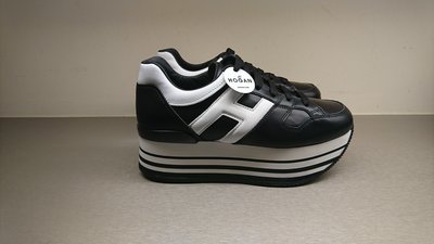 [全新真品代購] HOGAN 經典款 黑底白H 厚底 休閒鞋 / 運動鞋 (H222) Maxi