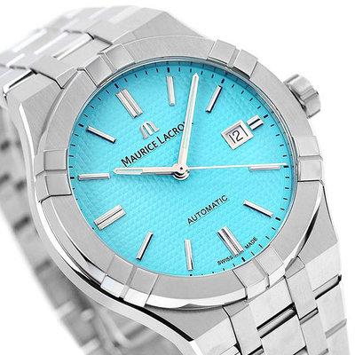 MAURICE LACROIX AI6008-SS00F-431-C 艾美錶 機械錶 42mm AIKON  冰藍色面盤 不鏽鋼錶帶