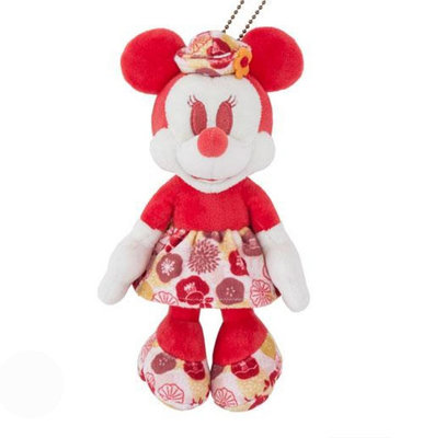 全新 日本迪士尼樂園 2020年 米妮和風別針包包吊飾小玩偶 minnie mouse米妮掛飾小娃娃 米老鼠洋裝 米妮公仔 米妮擺飾米妮人偶disney站姿吊飾