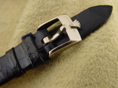 ROLEX  10mm 內徑 女錶 18K 750 WG 白K扣 ㄇ字扣 原裝皮帶扣