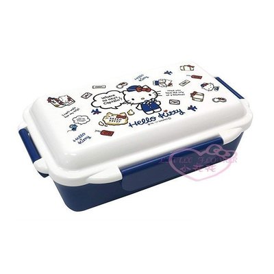 ♥小公主日本精品♥Hello Kitty英倫風 方型四面扣分隔 便當盒 保鮮盒 食物盒 餐盒500ml 11807903