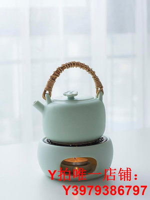 蠟燭煮茶爐小型保溫底座陶瓷溫茶爐耐熱銅片套裝暖茶器加熱泡茶壺