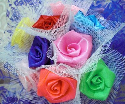 9朵緞帶玫瑰花束DIY材料包 (3850005)