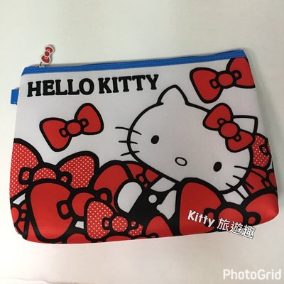 [Kitty 旅遊趣] Hello Kitty 化妝包 凱蒂貓 蝴蝶結 萬用包 盥洗包 旅行用大化妝包 收納包