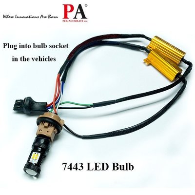 【PA LED】T20 雙芯 7443 對接式 LED HID 解碼器 黃金電阻 消除 故障燈 故障碼 警告燈 防快閃