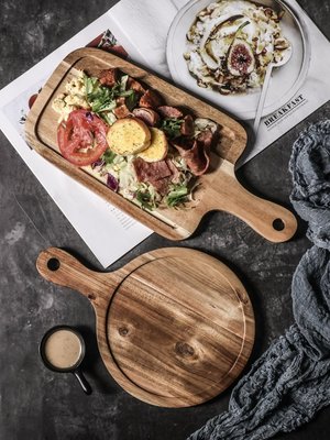 促銷打折 牛排餐盤木質家用日式木盤長方形盤子西餐盤早餐餐具披薩木板托盤
