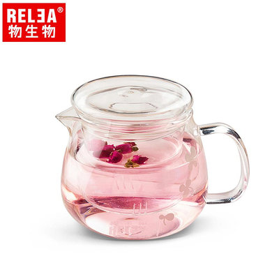 【RELEA 物生物】500ml 小花壺 耐熱玻璃泡茶壺