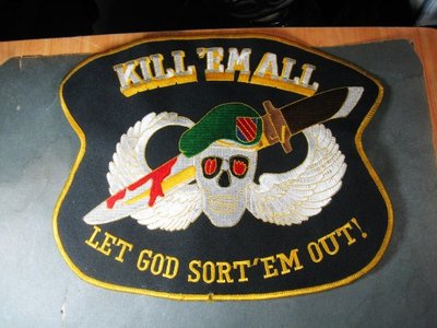 【臂章。布章。布貼】大型美國特種部隊KILL EM ALL徽章/布章 電繡 貼布 臂章 刺繡