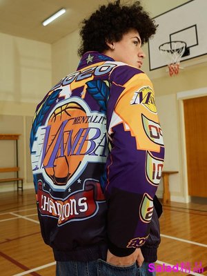 包子の屋NBA湖人隊奪冠KOBE科比紀念外套MAMBA夾克美式復古冬季加厚Lakers棒球服棉衣