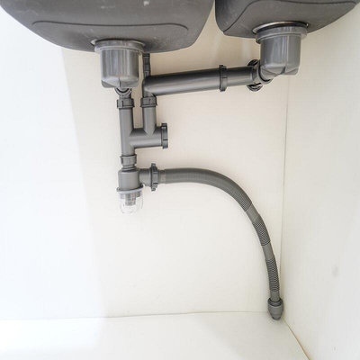 下水管歐順諾集成水槽下水管下水器可伸縮后置防臭下水管