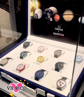 ❤️VS &amp; CO ❤️美國代購 swatch x omega聯名款限量太陽系行星系列防水石英機心陶瓷錶 運動錶 情侶錶