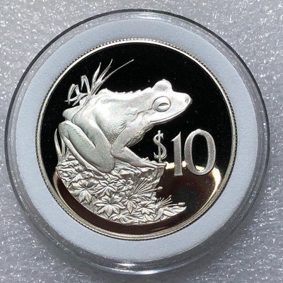 精鑄92.5%銀斐濟大青蛙銀幣KM-104，925高銀，直徑