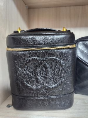 Chanel  vintage  香奈兒老香經典大logo化妝包