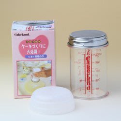日本CakeLand 粉糖罐/糖粉罐/撒糖粉/有刻度/網篩/,細緻網狀,日本製/撒粉罐/手粉罐/計量罐^^
