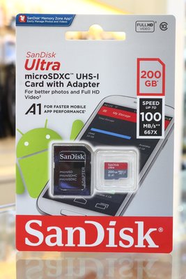 【日產旗艦】SanDisk Ultra microSD SDXC 200GB 100MB U1 A1 公司貨 手機記憶卡