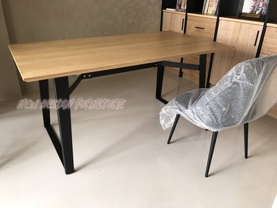 【N D Furniture】台南在地家具-工業風厚實寶寶木心板貼栓木皮桌面原木色150cm餐桌/工作桌WB