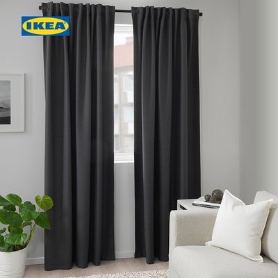 現貨熱銷-IKEA宜家ANNAKAJSA安娜卡薩窗簾一對全遮光布1 45x2 5米(null)