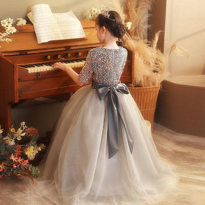 兒童禮服裙新款高貴優雅鋼琴表演表演服氣質超仙蓬蓬紗公主裙 兒童禮服 洋裝 鋼琴表演服 小提琴表演