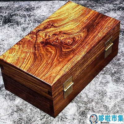 現貨：黃花梨原木料實木首飾盒收納盒超大容量文玩高檔木箱子
