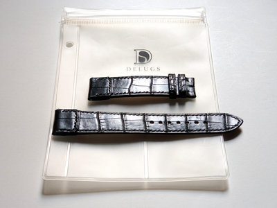MOTAFISH DELUGS Handcrafted Leather Straps 新加坡手工錶帶品牌 黑色鱷魚皮 20mm 具快拆功能 全新品