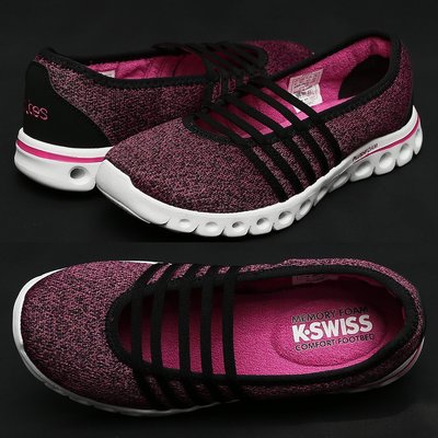 K-SWISS蓋世威 93808-038 黑X莓紅 輕量無鞋帶休閒運動鞋 特價699元 519K
