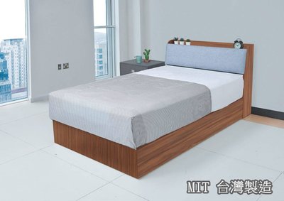 【生活家傢俱】HJS-425-1A：系統3.5尺貓抓布單人床【台中家具】床頭箱+床底 系統床 低甲醛E1系統板 台灣製造