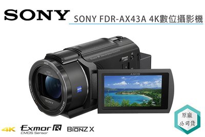 《視冠》SONY FDR-AX43A 數位攝影機 4K UHD 全方位防手震 公司貨 AX43