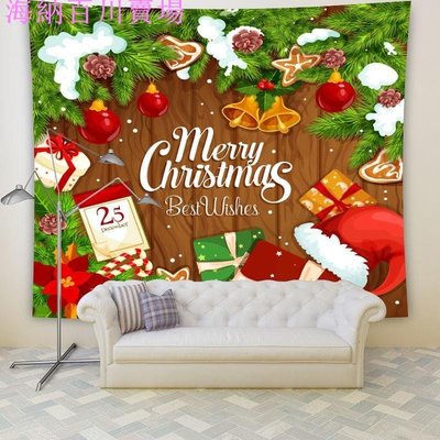 ??Christmas 聖誕節掛毯背景牆布節日裝飾背景布聖誕老人聖誕樹掛布Christmas