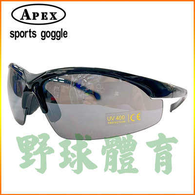 APEX 成人運動太陽眼鏡 灰片 亮黑 908