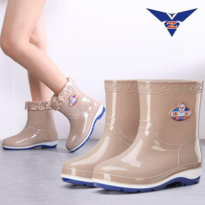 雨鞋女短筒韓國時尚可愛成人水鞋女防滑耐磨雨靴加絨保暖中筒膠鞋安娜的小屋-寶島百貨
