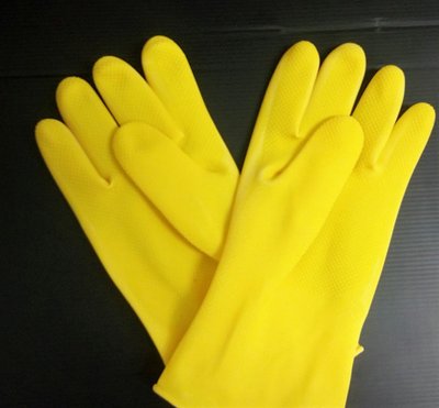耐磨型! 1打 黃色 10*14" 獵人牌 橡膠手套 工業用手套 乳膠手套 防水手套 清潔手套 塑膠手套 工業手套
