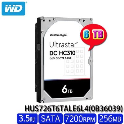 【MR3C】含稅台灣公司貨 WD 6TB HUS726T6TALE6L4 Ultrastar DC HC310 硬碟