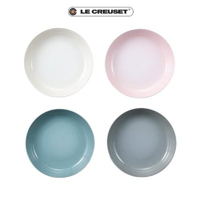 Le Creuset 瓷器悠然恬靜系列義麵盤22cm 蛋白霜/貝殼粉/海洋之花/迷霧灰 特價680元
