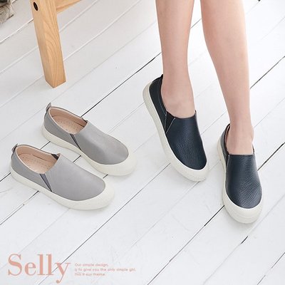 MIT系列-無印風極簡造型牛皮樂福鞋-Selly-沙粒-(MIT226)-2色