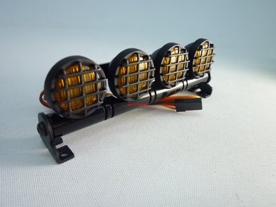大千遙控模型 拉力賽圓型LED燈 金屬支架 車頂燈 第三動控制 黃光 (閃爍模式 / 探照燈 /像真車燈)