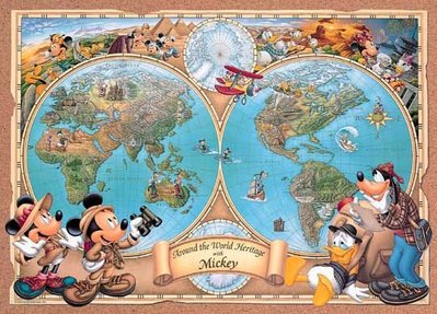 日本正版拼圖． 迪士尼 世界遺產 地圖 4000片絕版拼圖，4000-554