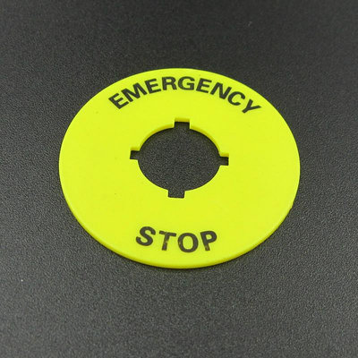 急停開關按鈕標牌框16mm警示牌 黃牌急停標牌 STOP警告圈警示圈