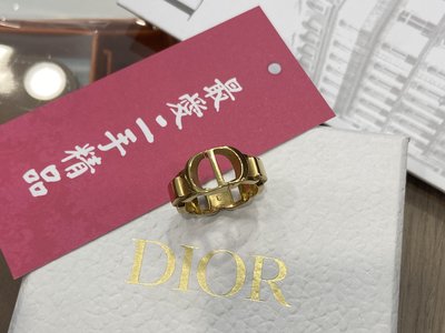 ☆最愛二手精品☆ Christian Dior CD 30 MONTAIGNE 復古金色CD字母戒指 L 號  C2480 R1113MTGMT