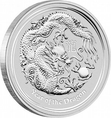 澳洲 紀念幣 2012 1/2 oz  龍年銀幣 原廠