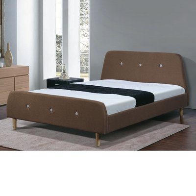 【在地人傢俱】22 Z便宜購-W171咖啡色布面5尺雙人床台/床架 ZSH303-4